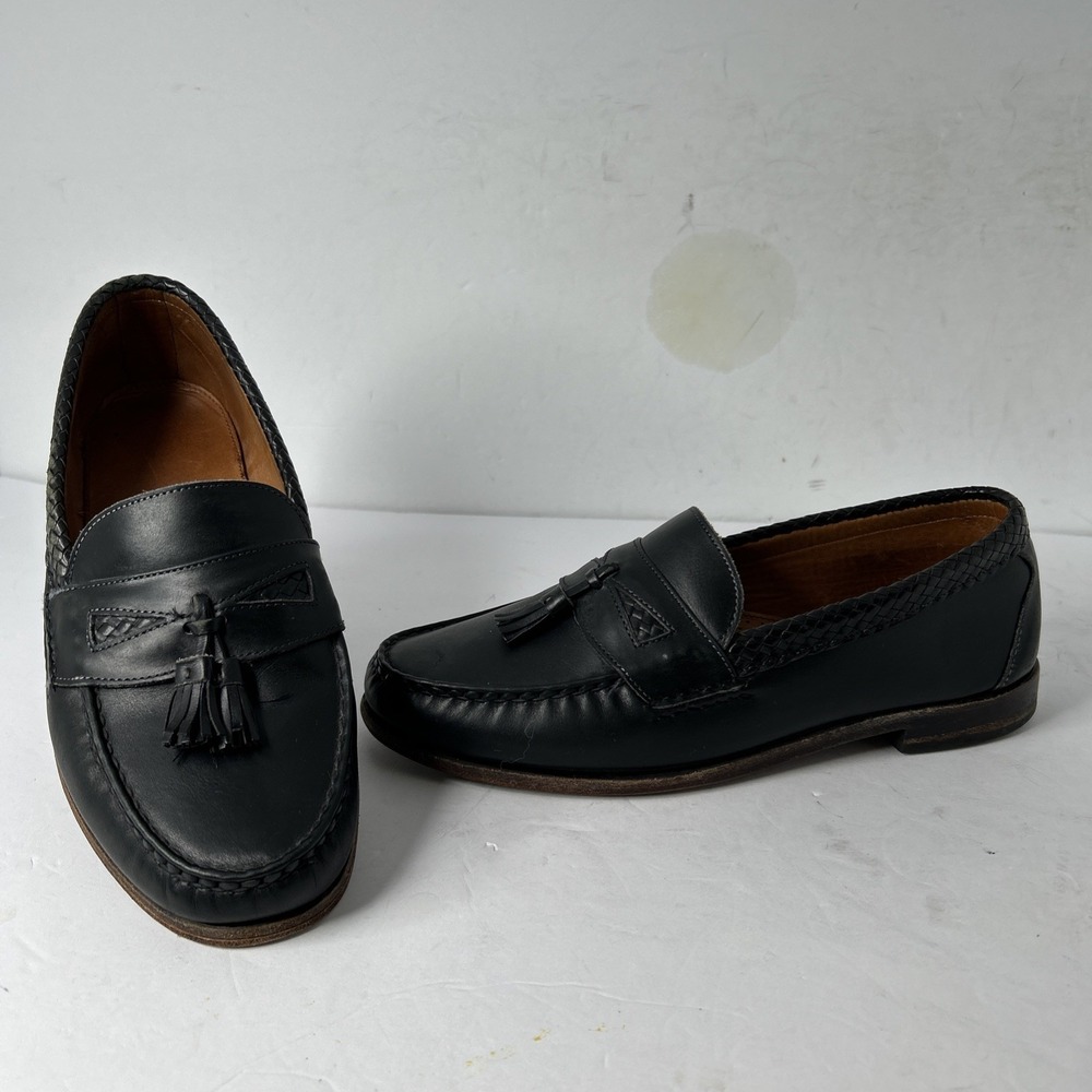 Allen Edmonds Men's Maxfield Black Leather Tassel Dress Loafers Shoes Size 10 3E